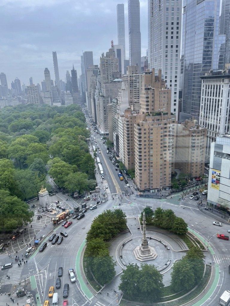 Columbus Circle and Central Park from above