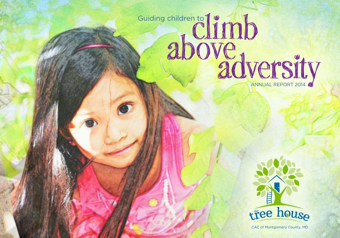 Tree House 2014 Annual Report, page 1: Cover: Guiding children to climb above adversity