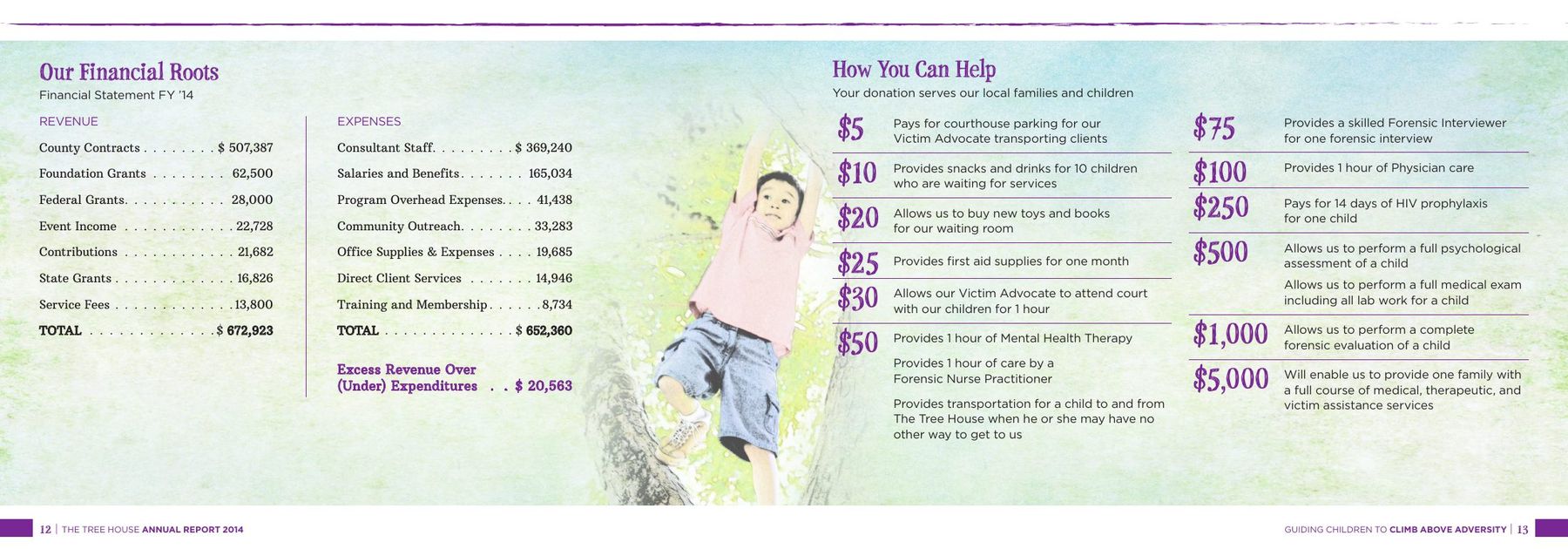 Tree House 2014 Annual Report, page 8: How you can help